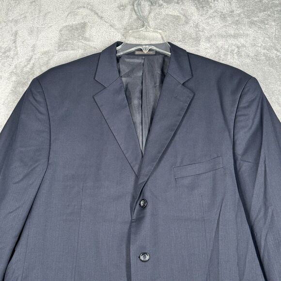 Vinci Blazer Mens 48L‎ Gray Suit Jacket Neutral Preppy Business Wedding Groom - Picture 4 of 9